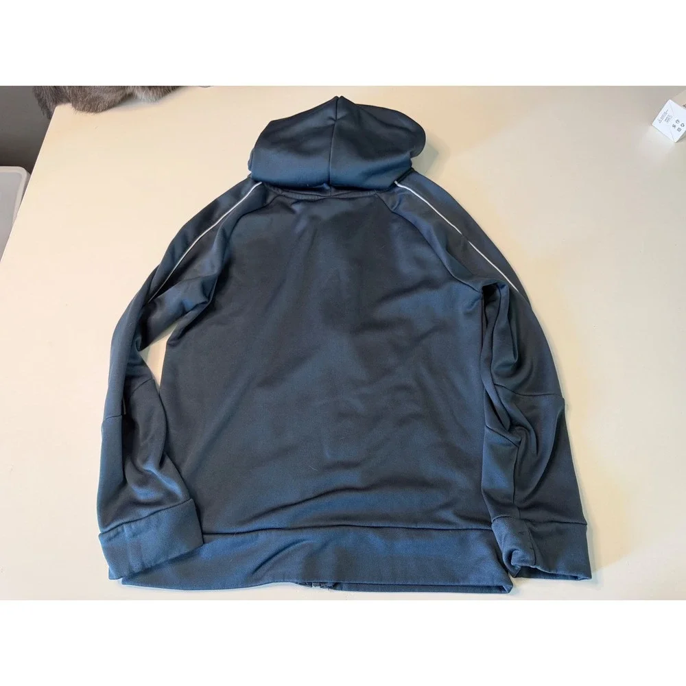 Puma Boys Navy Blue Full Zip Hooded Track Jacket Gold Logo Fleece Size 10